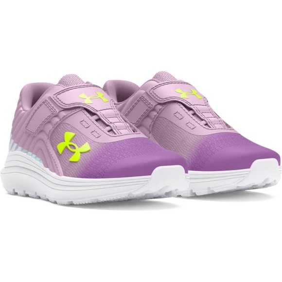 BRAND NEW girl youth under armour ginf outhustle purple velcro shoes size 7 & 8 - Picture 1 of 7